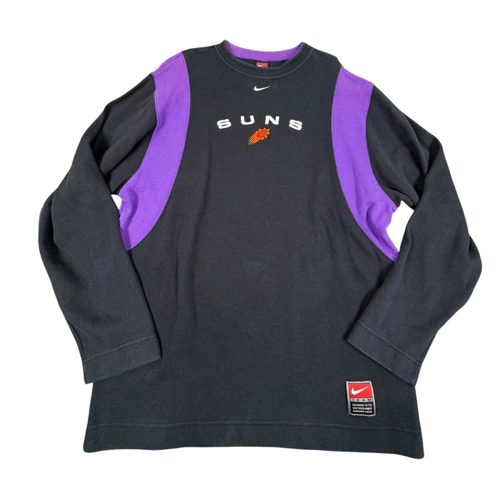 Nike Y2K Mens Pullover Sweatshirt Phoenix Suns NBA Basketball Black Purple Large